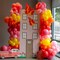 Light Pink Hot Pink Yellow Autumn Latex Balloons(Pink Orange Yellow)